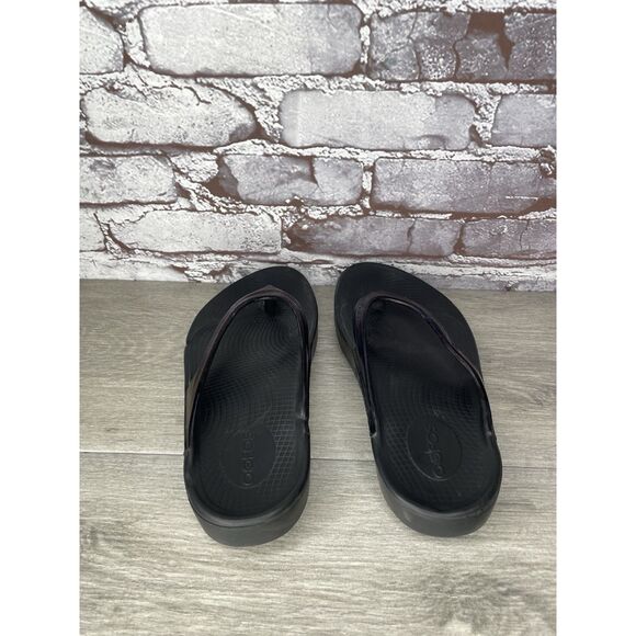 OOFOS OOlala Purple Metallic Recovery Flip Flop Sandals Women’s Sz 7.5M US/38EU - Picture 6 of 16